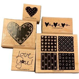 Stampin Up Loving Hearts Rubber Stamp Set Crafts Scrapbooking Valentines